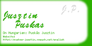 jusztin puskas business card